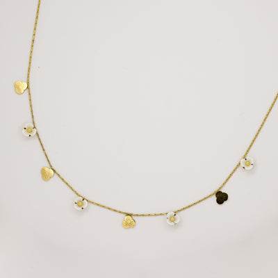 Gold and White Flower Necklace For Women and Girl's